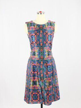 HUGO BY HUGO BOSS Kalilas Kaleidoscope Print Silk Charmeuse Sheath Dress, Size 0